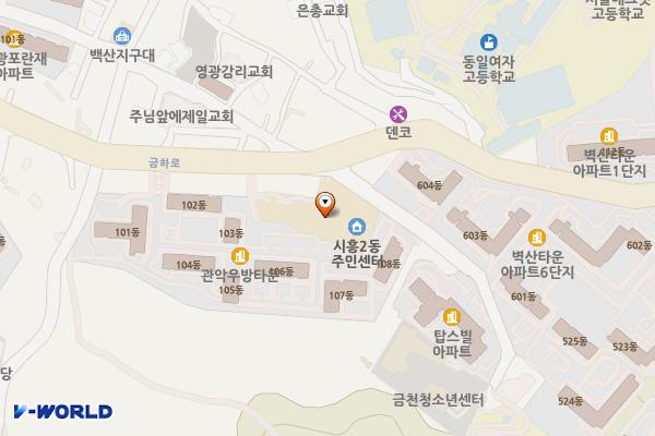 시흥2동 주민센터 위치 지도 — 서울특별시 금천구 금하로 764