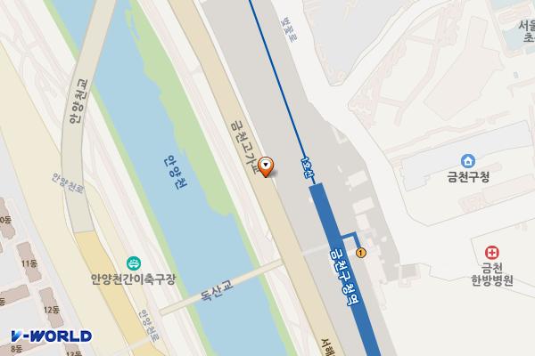 자전거보관소 위치 지도 — 서울특별시 금천구 독산동 727-2