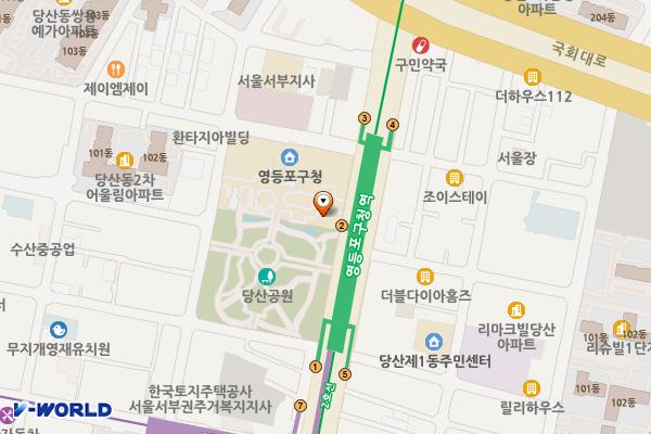 영등포구청 본관 1층 화장실 위치 지도 — 영등포구 당산로 123(당산동3가, 영등포구청)