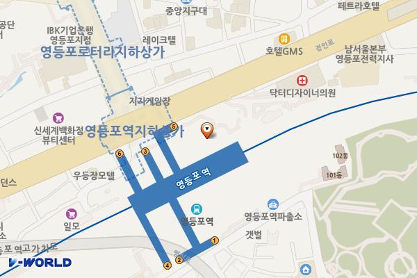 롯데백화점 롯데시네마 상영관 위치 지도 — 서울특별시 영등포구 경인로 858(영등포동, 영등포민자역사)