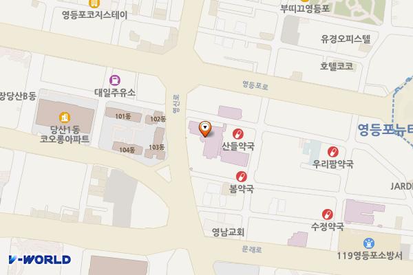 김안과병원 화장실 위치 지도 — 서울특별시 영등포구 영신로 136 (김안과병원 본관 1층)