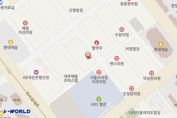 서린빌딩 위치 지도 — 서울특별시 영등포구 여의대방로65길 17, 서린빌딩 (여의도동)