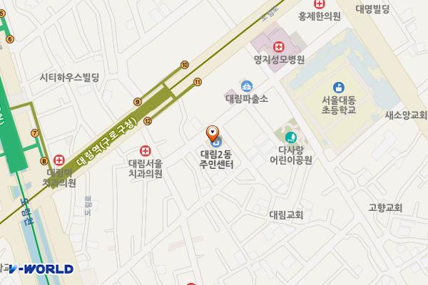 대림2동 주민센터 1층 화장실 위치 지도 — 서울특별시 영등포구 대림로23길 25 (대림동, 대림2동주민센터)