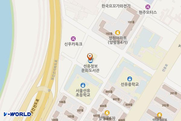 선유정보문화도서관 1층화장실 위치 지도 — 서울 영등포구 선유로43가길 10-8
