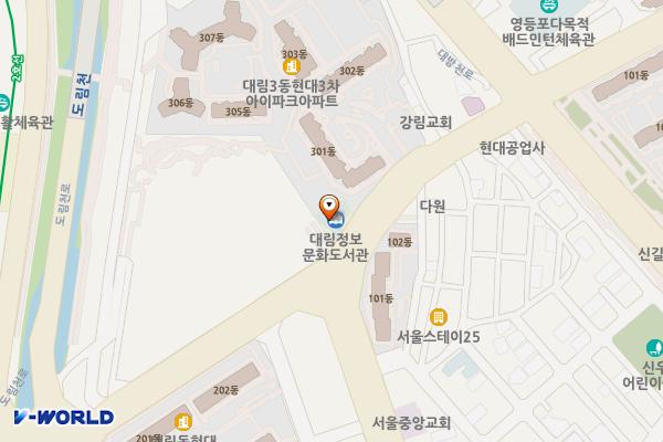 대림정보문화도서관 1층화장실 위치 지도 — 서울특별시 영등포구 도신로 27, 대림정보문화도서관 (대림동)