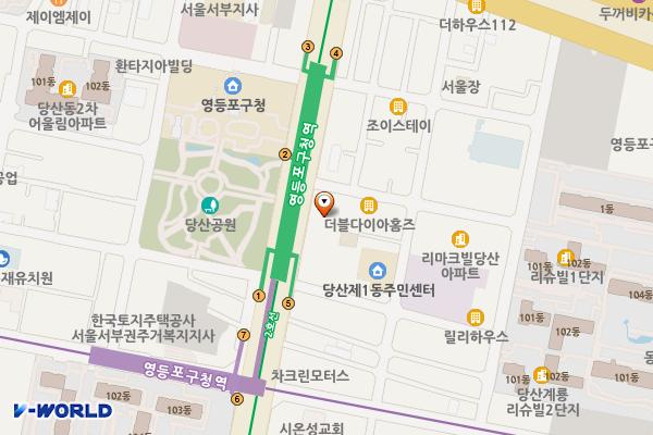 우미빌딩 위치 지도 — 서울특별시 영등포구 당산로 122