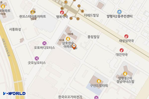 양평2동주민센터 2층 위치 지도 — 서울특별시 영등포구 선유로47길30