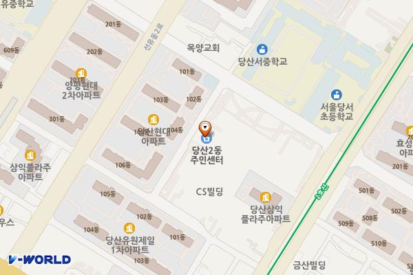당산2동주민센터 2층 위치 지도 — 서울특별시 영등포구 당산로41가길 7, 당산2동 복합청사 (당산동4가)