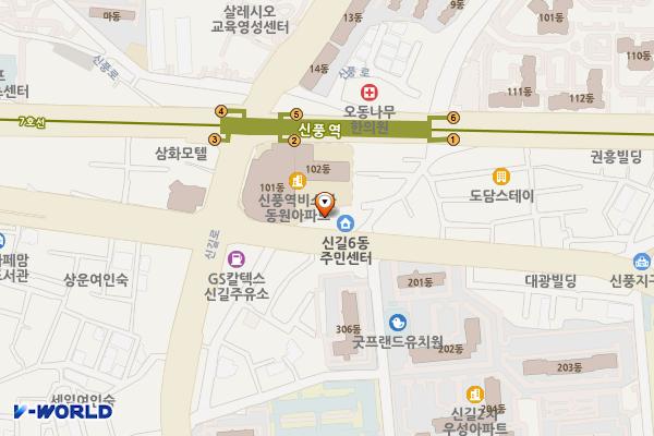 신길6동 주민센터 1층 화장실 위치 지도 — 서울특별시 영등포구 대방천로 167, 신길6동 주민센터 1층 (신길동)