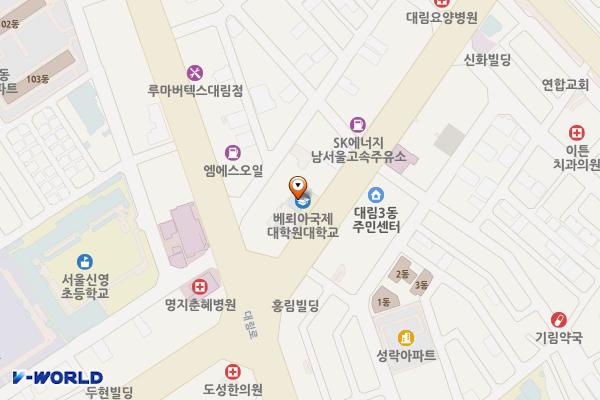베뢰아국제대학원 위치 지도 — 서울특별시 영등포구 가마산로 359