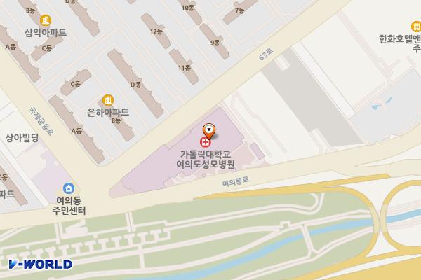 여의도성모병원(1층) 위치 지도 — 서울특별시 영등포구 63로 10 (여의도동, 여의도성모병원)