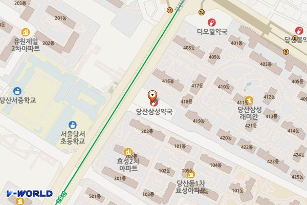 삼성타운 화장실 위치 지도 — 서울특별시 영등포구 당산로44길 3, 삼성타운 (당산동5가)