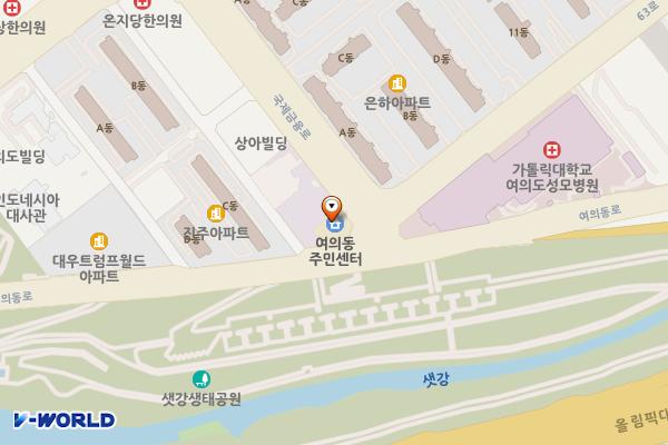 여의동주민센터 2층화장실 위치 지도 — 서울특별시 영등포구 국제금융로 124 (여의도동, 여의동주민센터)