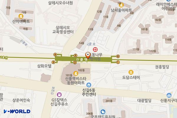 신풍역 화장실(1) 위치 지도 — 서울특별시 영등포구 신풍로 지하 27, 신풍역 (신길동)