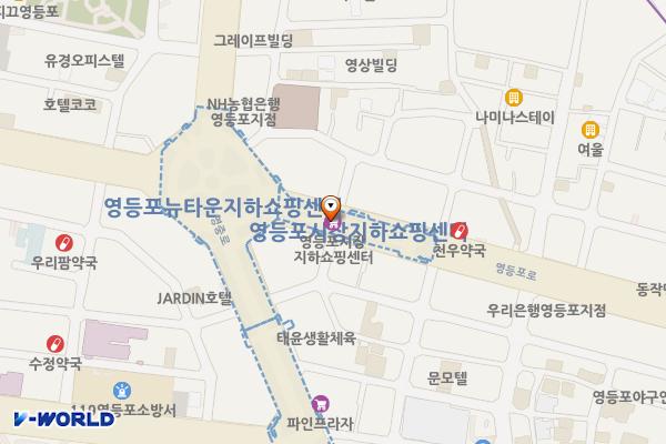 영등포시장지하도상가 화장실 위치 지도 — 서울특별시 영등포구 영등포로 지하 221(영등포역지하도상가)