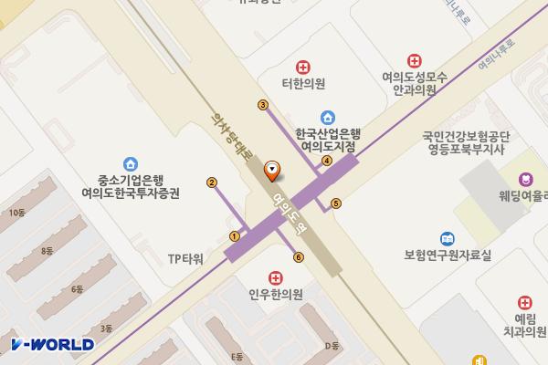 여의도역(2) 위치 지도 — 서울특별시 영등포구 의사당대로 지하101  (여의도동)