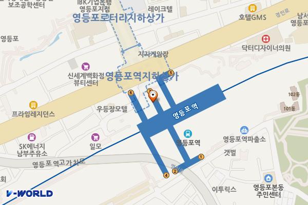 영등포역 지하 위치 지도 — 서울특별시 영등포동 3가 441