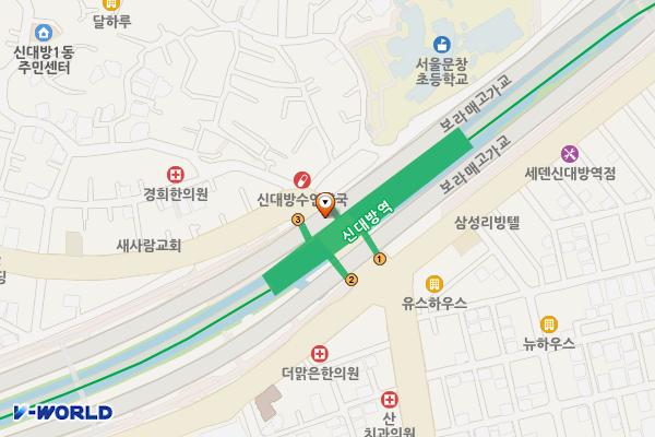 신대방역(2) 위치 지도 — 서울특별시 동작구 신대방동 643-1 신대방역 2호선