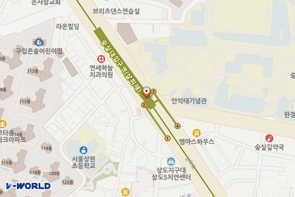 숭실대입구역(7) 위치 지도 — 서울특별시 동작구 상도동 514 숭실대입구역