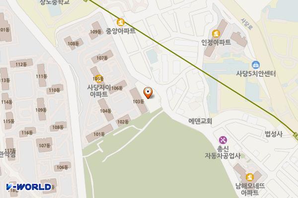 사당자이아파트 상가 위치 지도 — 서울특별시 사당로 2가길 102 (사당동)
