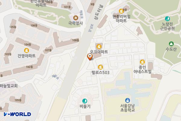 절고개 공중화장실 위치 지도 — 서울특별시 동작구 강남초등길2