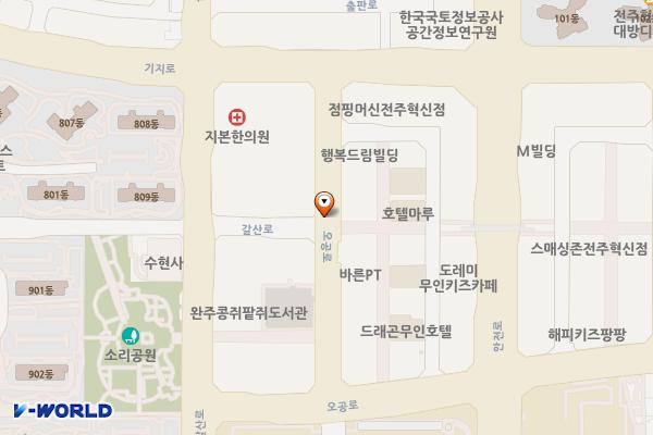 이서혁신도시노상주차장 위치 지도 — 전북특별자치도 완주군 이서면 갈산리 686