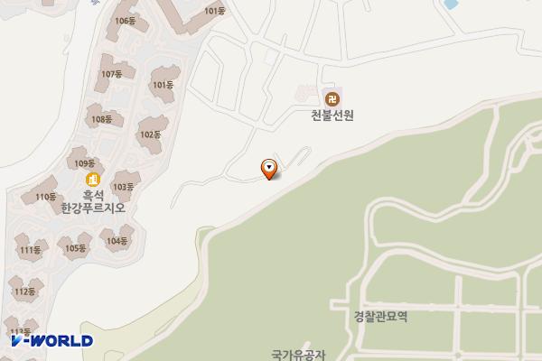 간이화장실_현충근린공원(동작동,비계) 위치 지도 — 서울특별시 동작구 동작동 산 42-1