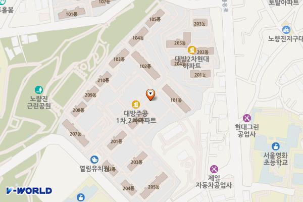 대방종합사회복지관 위치 지도 — 서울특별시 동작구 여의대방로44길 47 (대방동)