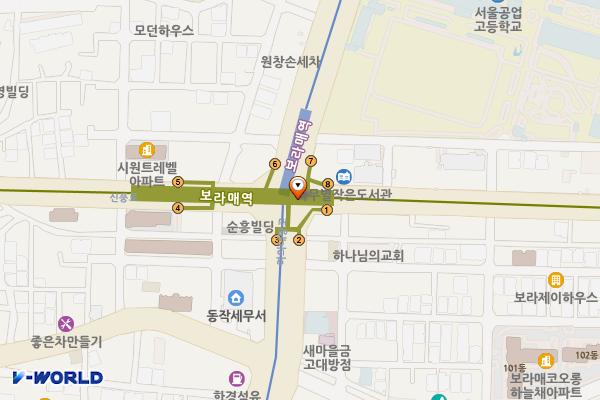 보라매역(7) 위치 지도 — 서울특별시 동작구 상도로2