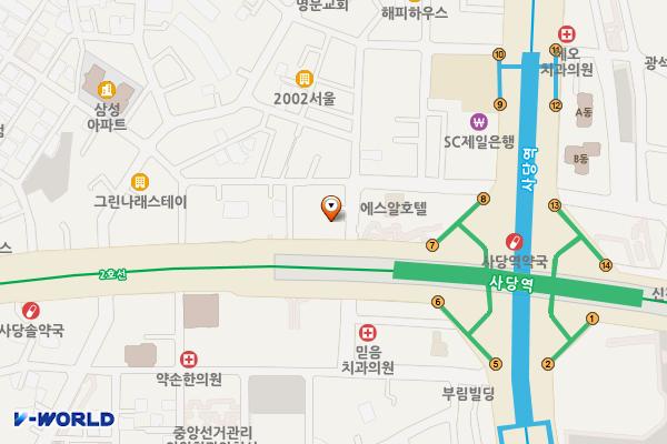 사당어르신종합복지관 위치 지도 — 서울특별시 동작구 남부순환로 2081 (사당동)