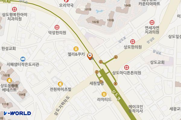 상도역(7) 위치 지도 — 서울특별시 동작구 상도1동 702-1 상도역
