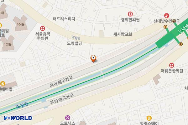 도림천 공중화장실 위치 지도 — 서울특별시 동작구 신대방동 702-8