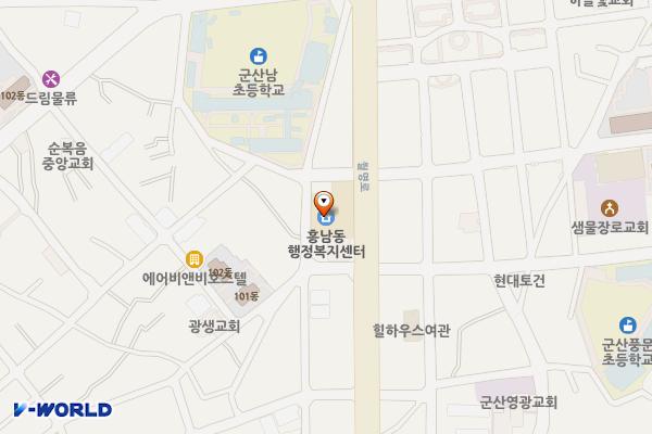 흥남동 3 위치 지도 — 전북특별자치도 군산시 월명로 377 (미원동 )