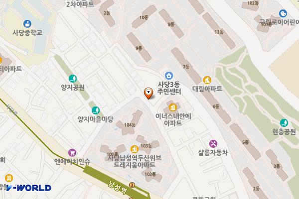 사당3동 청소년독서실 위치 지도 — 서울특별시 동작구 사당로13길 50