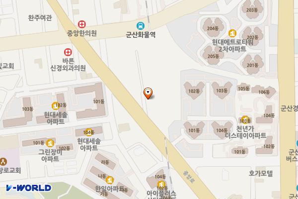흥남동 1 위치 지도 — 전북특별자치도 군산시 중앙로 44-4 (대명동 )
