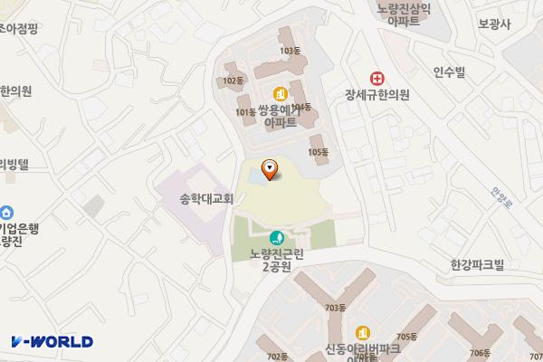 동작영어마루도서관 위치 지도 — 서울특별시 동작구 노량진동 225-161