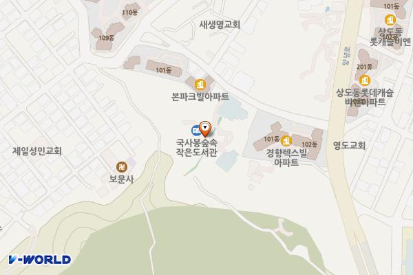 국사봉 공중화장실 위치 지도 — 서울특별시 동작구 상도동 산65-149