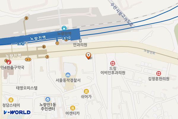 맥도날드(주) 위치 지도 — 서울특별시 동작구 노량진로 158 (노량진동)