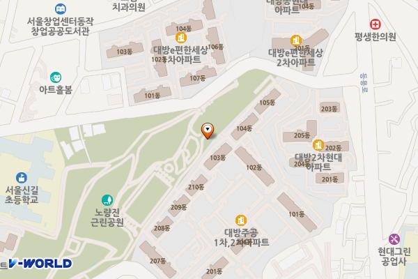 노량진근린공원 관리사무소 위치 지도 — 서울특별시 동작구 여의대방로44길 39