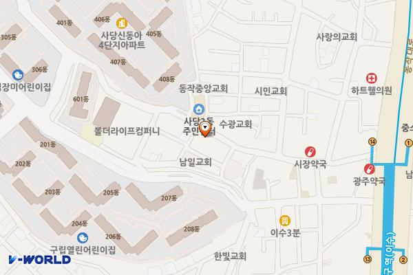 남성사계시장 공중화장실 위치 지도 — 서울특별시 동작구 동작대로29길 47