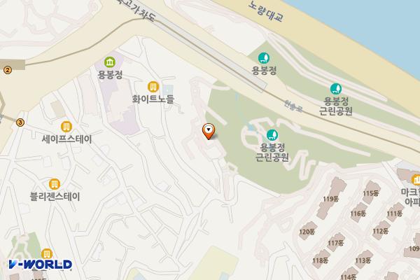 용봉정 근린공원(본동실버센터 옆) 위치 지도 — 서울특별시 동작구 본동 산 3-10