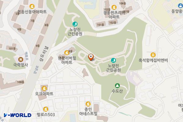 노량진근린공원 고구동산 위치 지도 — 서울특별시 동작구 매봉로6길 16