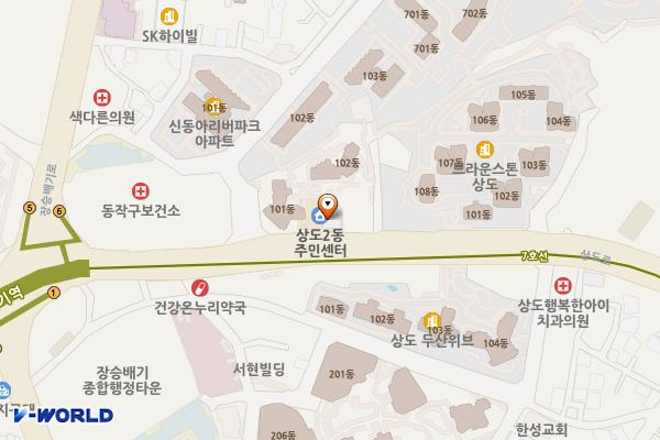 상도2동주민센터 위치 지도 — 서울특별시 동작구 상도로 211
