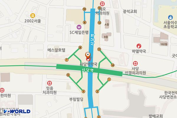 사당역(4) 위치 지도 — 서울특별시 동작구 동작대로 3
