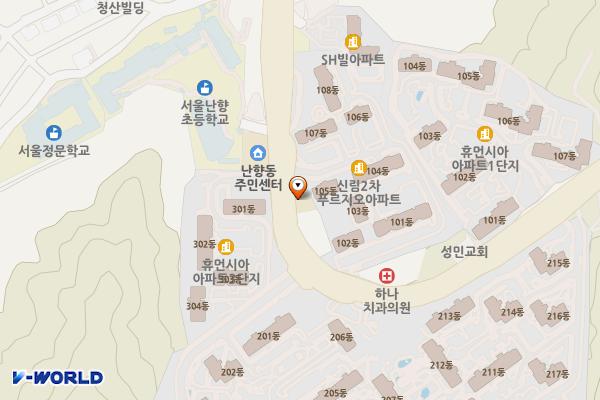 난우파출소 위치 지도 — 서울특별시 관악구 난곡로 64 (신림동)