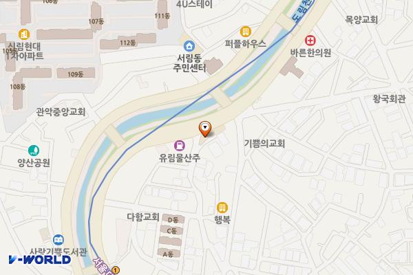 관악산지구대 위치 지도 — 서울특별시 관악구 신림로 178, 관악산지구대 (신림동)