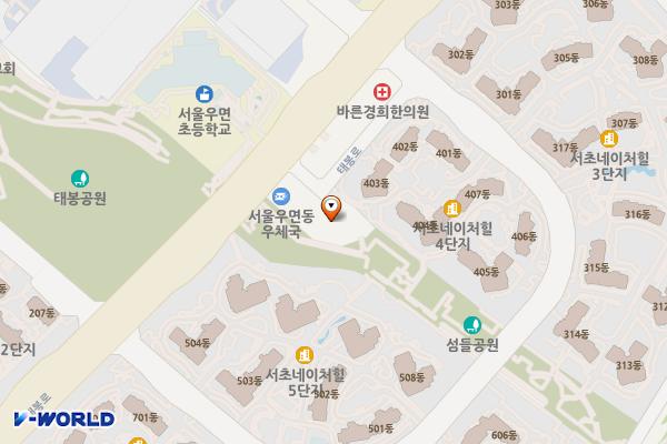 황금빌딩 위치 지도 — 서울특별시 서초구 태봉로 60, 황금빌딩 (우면동)