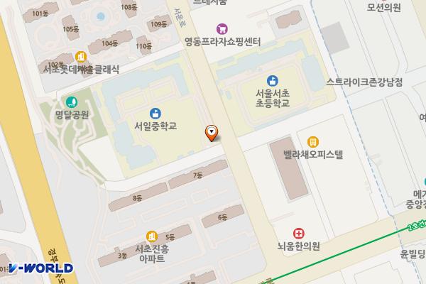 서일체육문화센터 위치 지도 — 서울특별시 서초구 서운로21길 2, 서일중학교 (서초동)