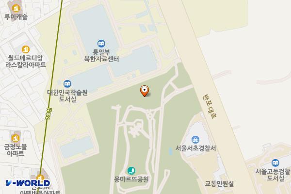 몽마르뜨근린공원 위치 지도 — 서울특별시 서초구 반포동 산 59-1
