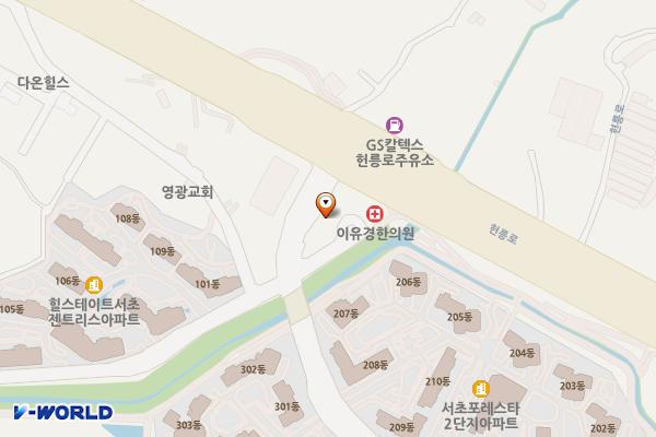 영동농협 종합건물 위치 지도 — 서울특별시 서초구 헌릉로 176, 서울영동농협종합시설 (내곡동)